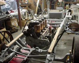 1911 Cadillac Model 30 Demi Tonneau DSC00008 Chassis now ready for the body. (Status as of April 2005.)