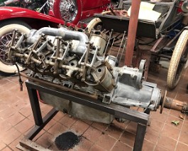 1917 Curtiss OXX-6 Aero Engine Race Car 2019-11-03 IMG_0369 After its arrival at my shop in Rhode Island, my crew wasted no time in making a custom rolling frame to house the new Curtiss Aero engine and began dismantling...