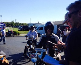 2016 Cannonball Vic003 Sept 12, Chillicothe, OH:    Steve completes stage 3. "She rode beautifully and had no issues".