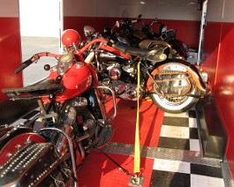 Early Motorcycles 008 Eleven early restored motorcycles arrive at Dick Shappy's warehouse on July 28, 2009.