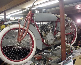 1917 Indian PowerPlus DSC00346 Respoked wheels, new tires, and seat added.